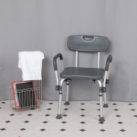 Flash Furniture DC-HY3520L-GRY-GG HERCULES Series 300 Lb. Capacity, Adjustable Gray Bath & Shower Chair with Depth Adjustable Back